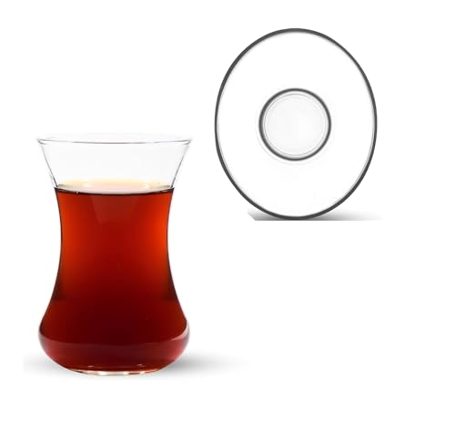 Tea Glass Set of 48 with Saucers (6 Count)