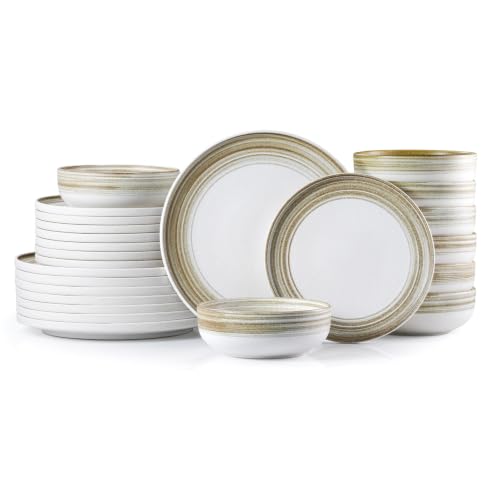 Stoneware Dinnerware Set (Green / Service for 8-24Pcs)