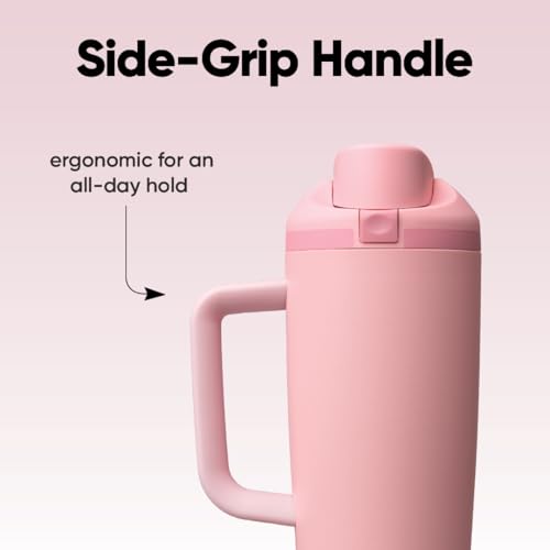 FreeSip Tumbler Stainless Steel Water Bottle 30 oz Rose Quartz (Rose Quartz / 30 Ounces)