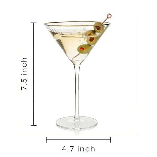 Gold Rim Martini Glasses
