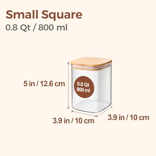 Glass Jars with Bamboo Lids 0.8 Qt (0.8 qt x 6)