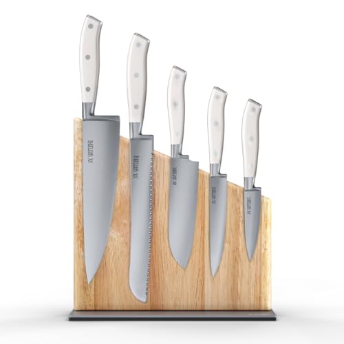 Yatoshi Magnetic Kitchen Knife Block Set 6 Pcs White (7 Count)