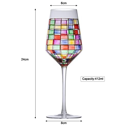 Renaissance Stained Wine Glasses Set of 2 Festive Colorful Coffee Cups