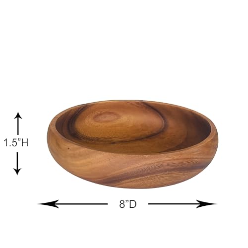 Woodard & Charles Acacia Wood Multipurpose Serving Bowl (8" x 1.5" Set of 1)