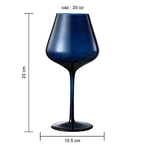 Jewel Colored Crystal Wine Glass Set of 6