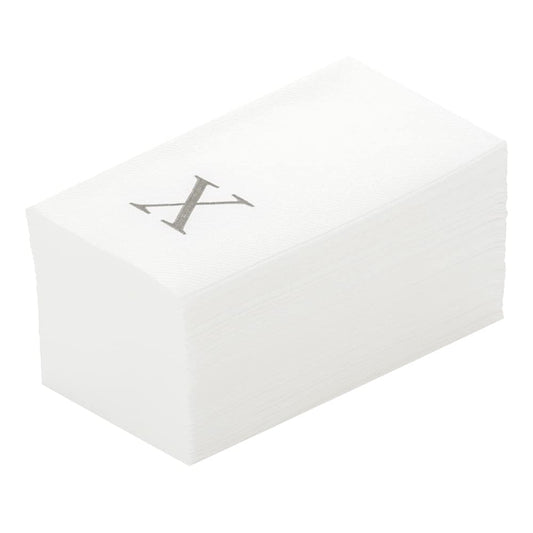 Silver X White Linen Feel Guest Towel Napkin (2000 Count)