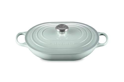 Enameled Cast Iron Oval Casserole with Lid