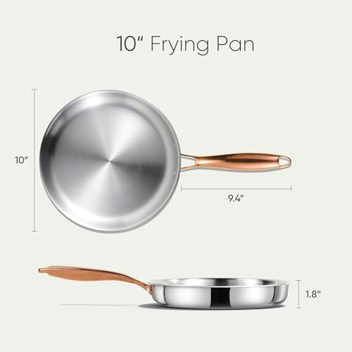 10" Tri Ply Stainless Steel Frying Pan