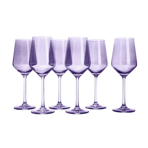 Purple Colored Wine Glass Set (6 Count)