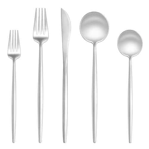 20 Piece Matte Silverware Set (20 Count)
