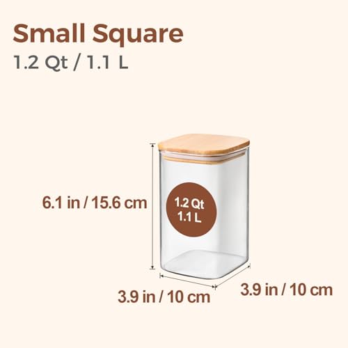 Glass Storage Containers with Lids 1.2 Qt (1.2 qt x 6)
