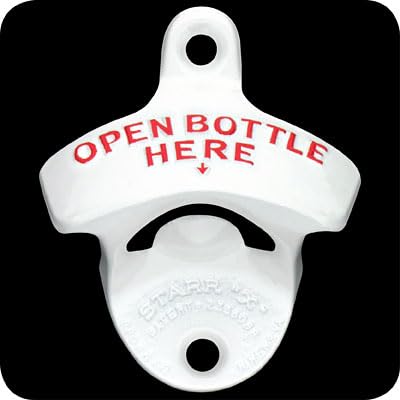 Original White Open Here Wall Mounted Bottle Opener