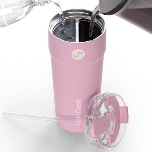 Dual‑Chamber 30‑oz Travel Mug (Pink)