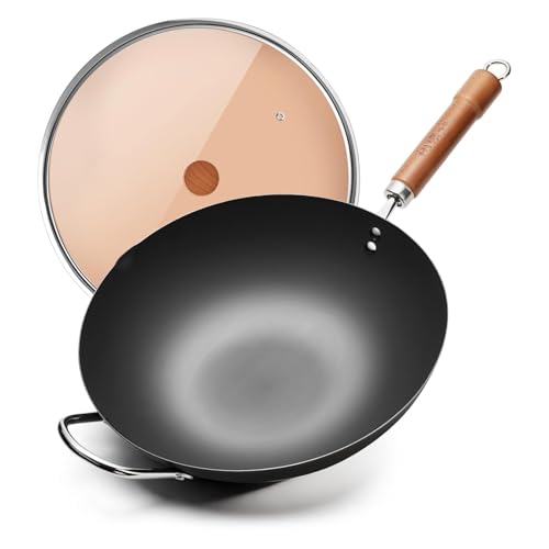Carbon Steel Wok with Lid (12.59")