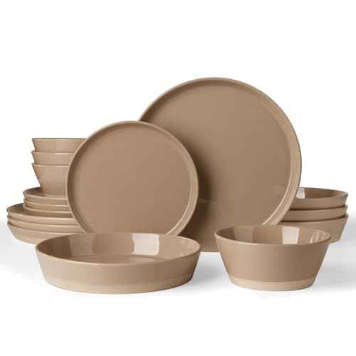 Saturn Stoneware Dinnerware Set with Pasta Bowl (16 Count)