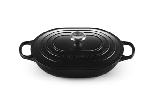 Enameled Cast Iron Oval Casserole with Lid