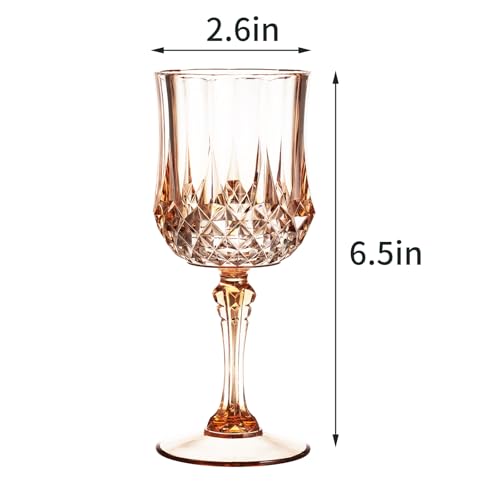 Rose Gold Plastic Wine Glasses (10 Count)