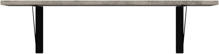 DINZI LVJ Wall Shelves, 23.6 x 7.9 x 6.1 Inch Floating Shelves for Wall, Set of 2, Easy-to-Install Wall Storage Ledges with Sturdy Metal Brackets for Living Room, Bathroom, Kitchen, Gray Wash