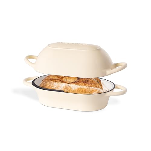 Dutch Oven For Sourdough Bread Baking (24cm x 16cm / Cream)