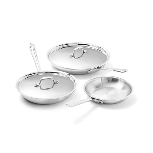 D3® Stainless Steel 5 Piece Frypan Set
