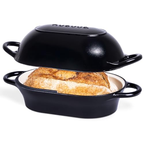 Dutch Oven For Sourdough Bread Baking (24cm x 16cm / Black)