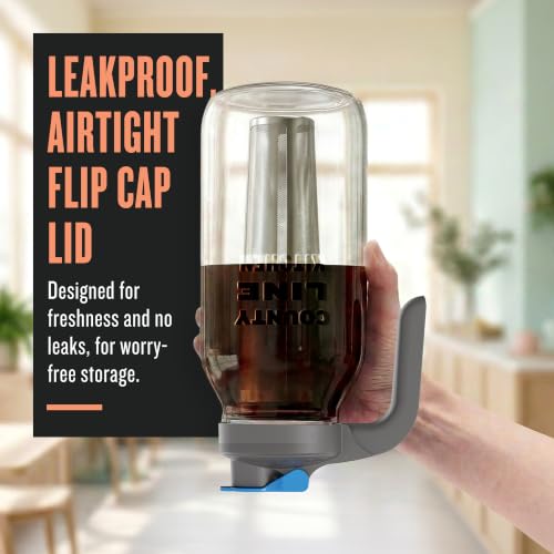 64oz Cold Brew Coffee Maker with Leak Proof Lid (64 oz / Gray)