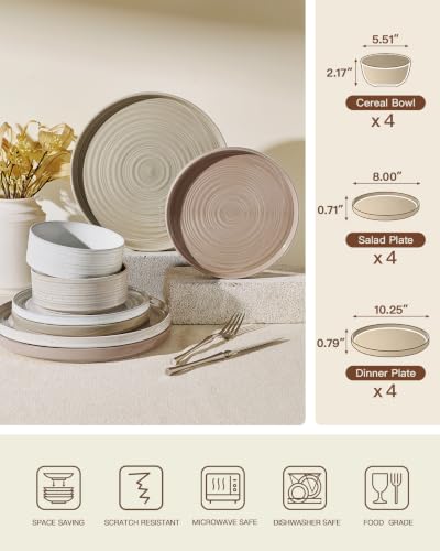 Stoneware Dinnerware Sets (12 Count)
