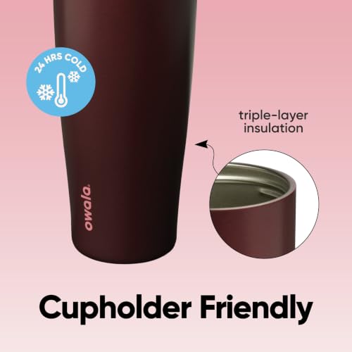FreeSip Tumbler Stainless Steel Water Bottle 30 oz Black Cherry (Black Cherry / 30.1 Ounces)