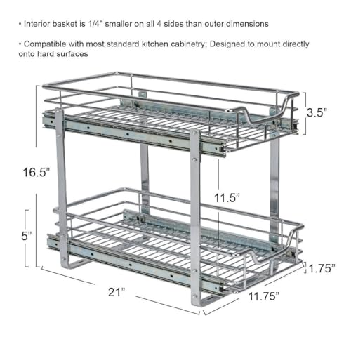 Chrome Plated Steel Dual (Dual Slide / 11.75" - Extended)