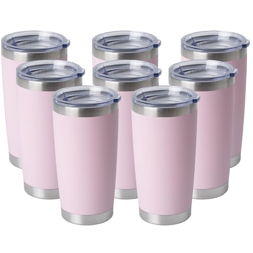 20oz Stainless Steel Tumblers Bulk (Light Pink-A / 8 Count (Pack of 1))