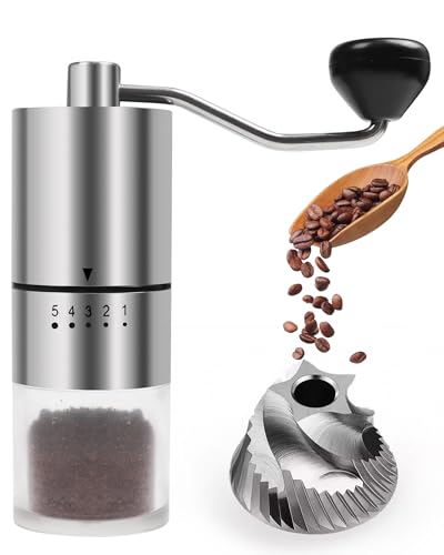 Stainless steel Burr Manual Coffee Grinder for Drip (Stainless steel Burr-Slivery)