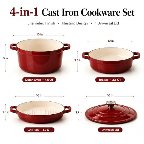 Enameled Cast Iron Dutch Oven Set