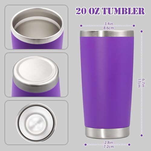 20 oz Tumbler Insulated Tumblers Stainless Steel Coffee Mug (Purple)