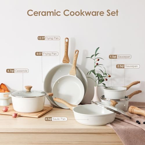 16Pcs Ceramic Cookware Set Non toxic