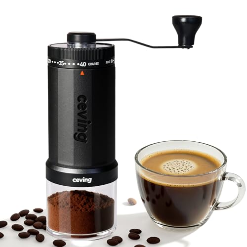 World's First 60g Large Capacity Manual Coffee Grinder (MEGA Black / Ceramic Burr)