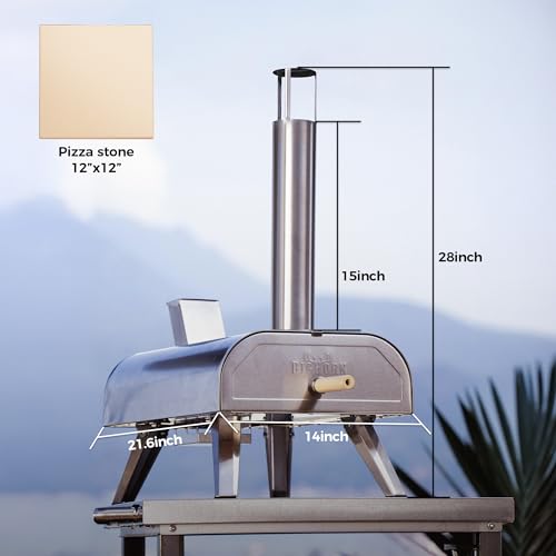 12" Multi Fuel Outdoor Pizza Oven Reach up to 1110℉