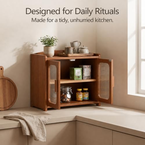 Solid Wood Bread Box (Walnut Brown)