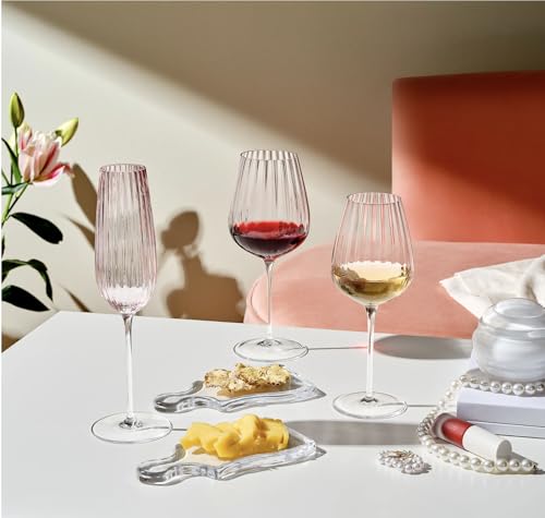 Nude Round Up Dusty Rose Set of 2 Wine Crystal Glass (6.75 Count)