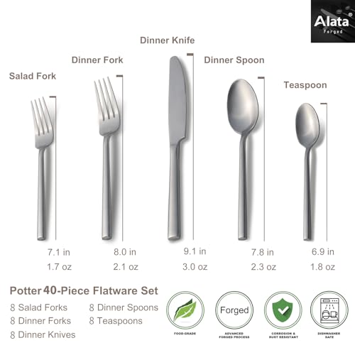 Potter 40 Piece Forged Silverware Set (10 Count)