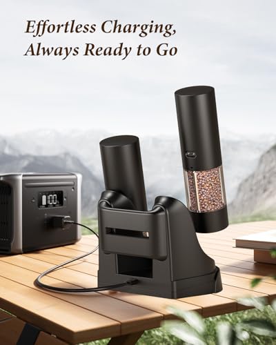 Electric Salt and Pepper Grinder Set (Black / Set)