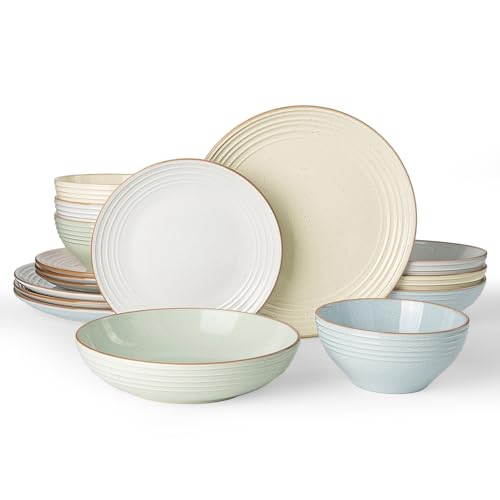Jupiter Stoneware Dinnerware Sets with Pasta Bowls (16 Count)