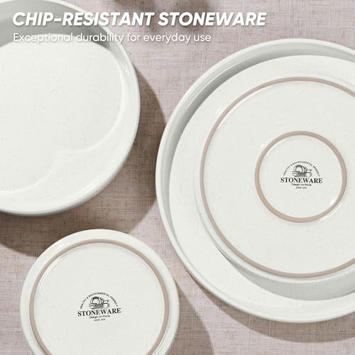 16 Piece Stoneware Dinnerware Sets with Pasta Bowls (16 Count)