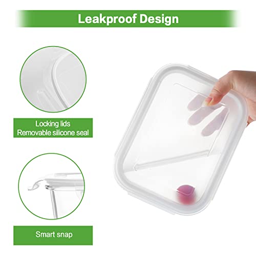 Large Glass Meal Prep Containers (Cream / 5 Pack)