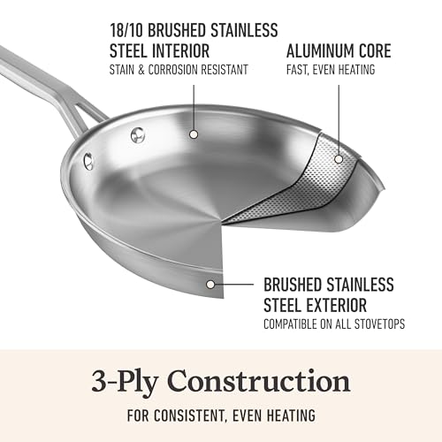 Brushed 3 Ply Stainless Steel Cookware Set w