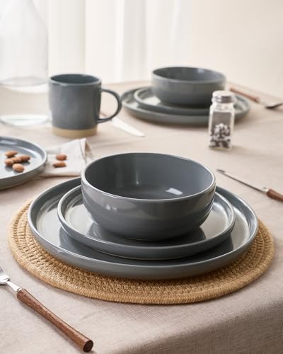 Milkyway 16 Piece Dinnerware Set with Mugs (Dark Gray / Service for 4 (Include Mugs))