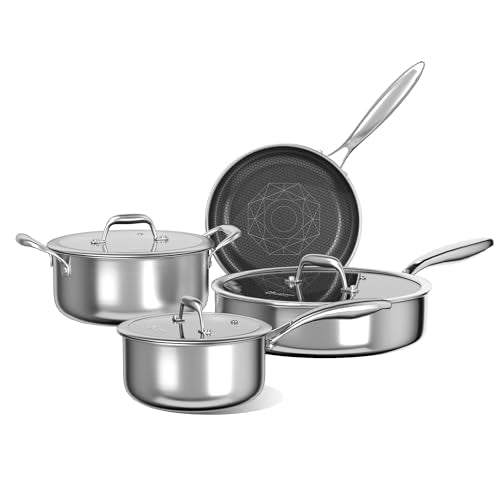 7pcs Stainless Steel Cookware Set (7 Count)