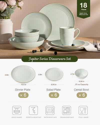 Jupiter Stoneware Dinnerware Sets (18 Count)