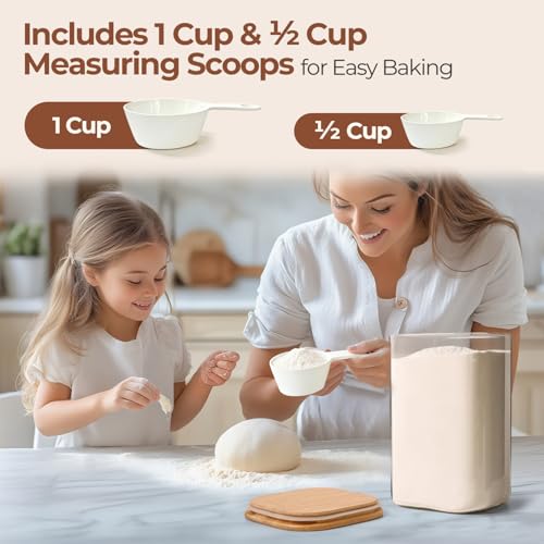 Flour Sugar Storage Containers 4 Qt (4 qt x 2)
