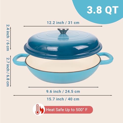 Enameled Cast Iron Dutch Oven (Gradient Blue / 3.8 QT)