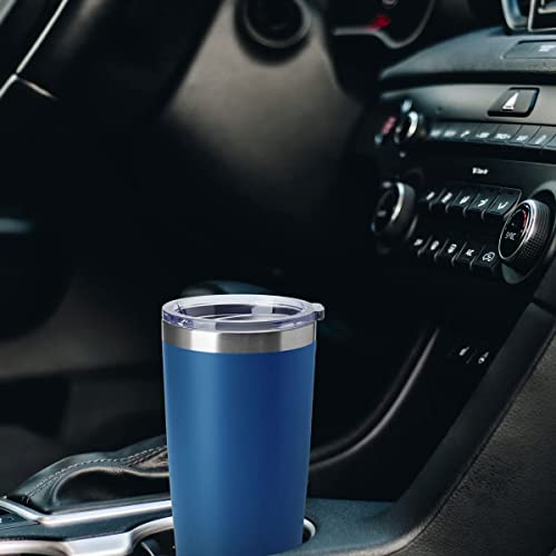 20oz Tumblers Stainless Steel Mugs with Lid Double Wall Vacuum Insulated Coffee Cups for Cold & Hot Drinks (Dark Blue-A / 12 Count (Pack of 1))